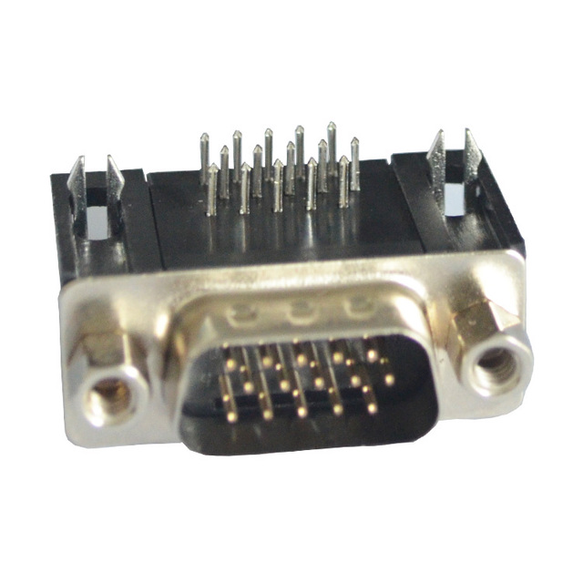 D Series 9-Position D-SUB Connector 2 Rows Straight R/A Type with Brass Contact Material for PCB Applications Male to Female