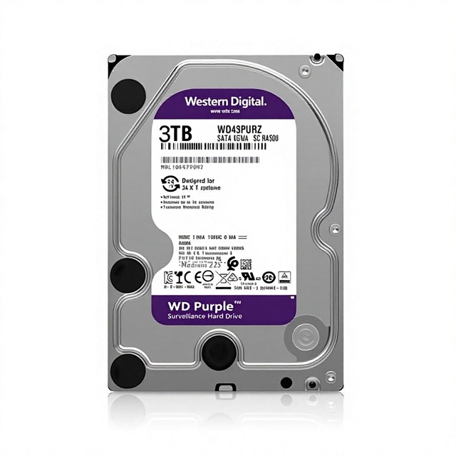 Western Surveillance Purple Disk Hard Drive Video Recorder 3TB for Security Vertical CMR SATA Interface 64MB Cache 5400