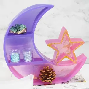 DM368 Moon Star Jewelry Case Storage Box Shelf Tray Epoxy Resin Silicone Mold Lunar Eclipse Display Container Ornament Mould