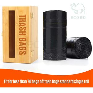 Best Garbage Bag Dispenser <b>Roll</b> <b>Holder</b> <b>Wall</b> <b>Mount</b> Bamboo <b>Kitchen</b> Garbage Bag Organizer - Product Image 4