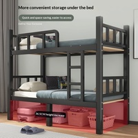 Lit superposé double couche, lits supérieur et inférieur, design moderne et simple, fonction de démontage, structure en fer, pour usage scolaire et adulte, tailles 90-120 cm