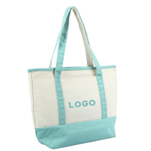 Custom with Logo Printing Blank Plain Pocket and Zipper Shoulder Handle Extra Large <strong>Shopping</strong> Cotton Canvas <strong>Tote</strong> <strong>Bags</strong> - Product Image 3