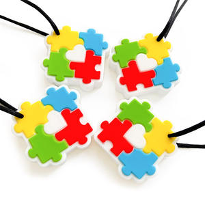 Collier de dentition souple en silicone sans BPA, forme puzzle, pour bébé - Vente chaude - Product Image 5