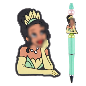 Perline di Lusso in <span class=keywords><strong>Silicone</strong></span> 3D a Forma di Principessa, Perline Focali in <span class=keywords><strong>PVC</strong></span> di Design, Ciondoli a Forma di Personaggio per Penne e Portachiavi, Vendita all'Ingrosso - Product Image 5