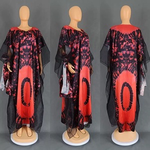 Robe Longue Rétro Femme Américaine Européenne 2025, Abaya Imprimée en Maille Tendance Transfrontalière d'Été Décontractée d'Inspiration Africaine et Orientale - Product Image 6