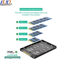Tarjeta de Expansión Adaptadora de Interfaz U.2 SFF-8639 a M.2 Key M/B+M SSD con Carcasa de Plástico para SSD NVME SATA 2230 2242 2260 2280