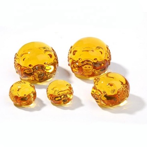 Qipao — <span class=keywords><strong>cochon</strong></span> en verre cristal de petite taille, ornement feng shui de couleur or, décoration de chambre à coucher, artisanat en cristal, cadeaux d'anniversaire pour enfants - Product Image 6