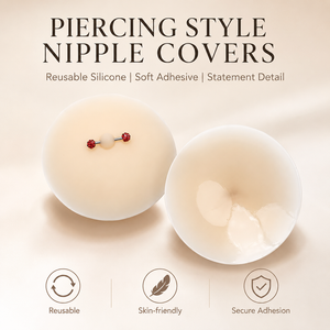 Cache-tétons en silicone réutilisables avec piercing, adhésifs, lavables, sans couture, bijoux sexy pour femmes - Product Image 1