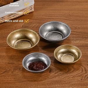Retro 304 Stainless Steel Round Sauce Dish, <b>Small</b> Dipping Plate for Ketchup, Vinegar & Condiments - Product Image 2