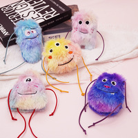 Vente en gros de jouets en peluche pour chat rose violet bleu jaune en forme de monstre mignon chatons en forme de balle remplie d'herbe à chat Jouets à mâcher pour chat