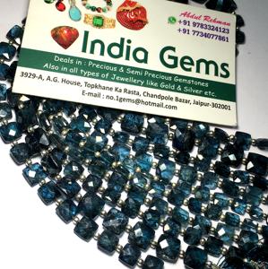 KYANITE Natural Stone Loose Gemstone <b>Cushion</b> Beads Untreated London Royal Blue Moos Faceted for Jewelry Making Wholesale Price - Product Image 6