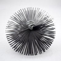 Brosse balayeuse industrielle de cheminée de long manche de fil d'acier plat, brosse tournante de cheminée