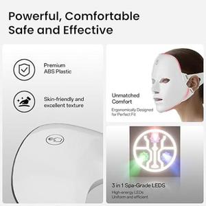 0728 2025 หน้ากาก LED ไร้สาย ลดเลือนริ้วรอย รุ่นใหม่ วัสดุ ABS+PC อุปกรณ์เสริมความงาม นวดบำรุงผิว ลดริ้วรอยและกระชับผิว - Product Image 3