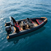 Bateau de pêche à rames en aluminium Hypalon Orca français avec coque en fibre de verre de 20 pieds, 580, avec moteur de 115 CV