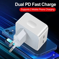 Personnalisation SDL Chargeur rapide double USB-C 40W PD QC3.0 Adaptateur de prise murale pour téléphone portable tablette ordinateur portable