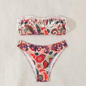 Maillot de bain deux pièces sans bretelles avec pompons, best-seller transfrontalier pour influenceurs du commerce extérieur - Product Image 4