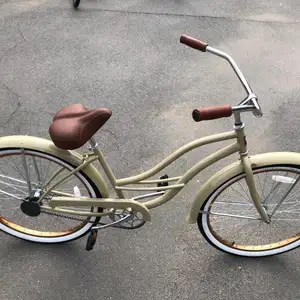 Hohem-vélo de plage cruiser à plusieurs vitesses, modèle en stock, 26 pouces, plusieurs vitesses, noir mat, perle, blanc, beige, prix d'usine