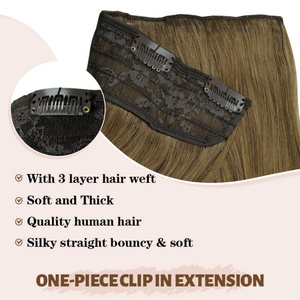 Extensiones de Cabello Humano con Clip, de una Sola Pieza, al por Mayor de Fábrica FH, Extensiones Rusas con 5 Clips - Product Image 4