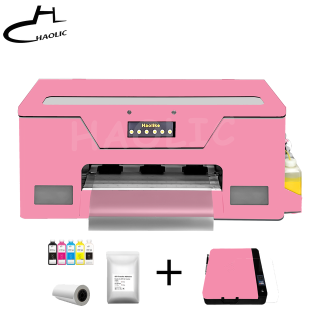 2026 Pink Digital A3 DTF Printer XP600 Pet Film 13Inch Dtf Printer With Pink Oven for Any Textile