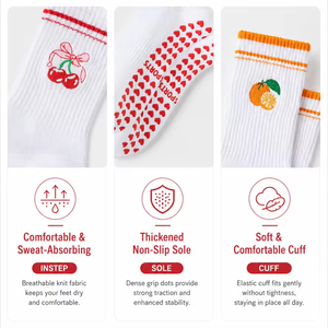 Women Yoga <b>Sock</b> Design Embroidery Logo Pilates <b>Sock</b> Customized Non Slip Grip Yoga <b>Socks</b> Cotton Crew Sport <b>Socks</b> for Women - Product Image 4