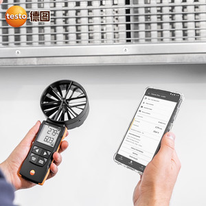 Anémomètre à grand impeller Testo 417, mesure de la vitesse du vent, du débit d'air et de la température, utilisation industrielle en intérieur - Product Image 1