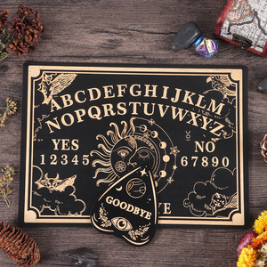 Wooden <b>Spirit</b> Board Set With Planchette Rectangle Rustic Design For Home Decoration Halloween - Product Image 3