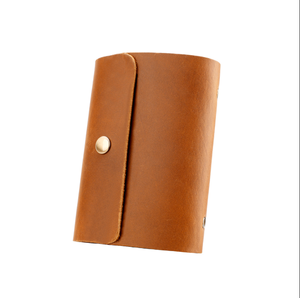 Funda de cuero genuino Crazy Horse de grano completo con cremallera para tarjetas y pasaporte, envío directo de fábrica - Product Image 3