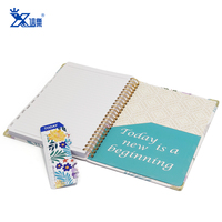 Venta caliente a granel doble bobina de metal planificador diario cuadernos A5 papel personalizado impresión Tapa dura cuaderno espiral con regla