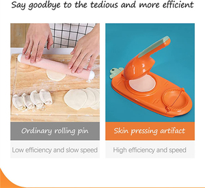 Anjuke 2 trong 1 nhựa bánh bao Maker nhà bếp mới bánh bao làm công cụ hướng dẫn sử dụng bánh bao Báo Chí khuôn Maker - Product Image 3