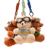 Mini ours en peluche avec lunettes, vêtements, pull, ours pilote, porte-clés, jouets en peluche, porte-clés Saint-Valentin