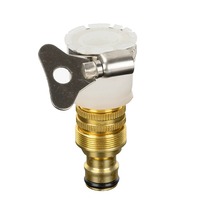 Raccord de Robinet en Laiton 3-en-1 15-23mm, Adaptateur de Robinet à Couplage Rapide pour Tuyau, Machine à Laver, Pistolet de Lavage de Voiture, Raccord de Tuyau d'Eau