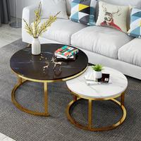 Mobilier de salon personnalisé italien en acier inoxydable, décor métallique moderne Mdf marbre verre, table basse de luxe