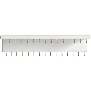 Porte-clés mural en bois à double couche, organisateur de rangement blanc pour clés, vêtements et sacs - Product Image 3