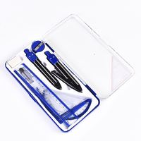 Boîte transparente en plastique avec logo imprimé personnalisé en 3 couleurs, compas, taille-crayon, règle, instruments de géométrie mathématique et de dessin technique