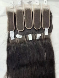 Closure 2x6 Kim K en Dentelle HD Transparente Partie Centrale, Cheveux Humains Vierges Remy pour Femmes Noires - Product Image 6