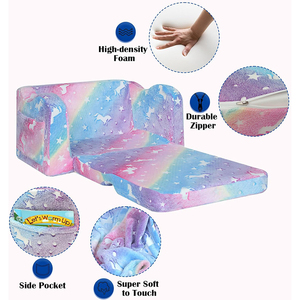 Kids Couch Fold Out, Flip Out <strong>Sofa</strong> Chair with Blanket, Foldable Toddler Couch for Girls Boys - Product Image 3