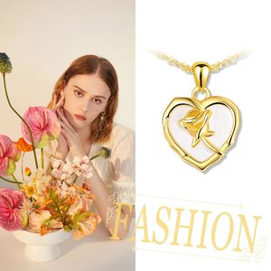 Collier personnalisé plaqué or 18k en argent sterling 925, bijoux fins en forme de cœur - Product Image 5