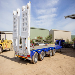 CHANGCHI 50ton <span class=keywords><strong>Forklift</strong></span> bingkai kuat Drop Deck Trailer Float konstruksi dek rendah Trailer Quad Axle Lowbed Semi Trailer - Product Image 6