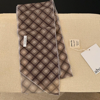 Écharpe en tissu léger écologique à motif écossais avec ruban pour filles, idéale pour les sacs