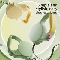 Laisse rétractable pour chien - Corde en nylon durable pour la randonnée avec poignée antidérapante et frein et verrouillage à un bouton, course à pied et promenades quotidiennes