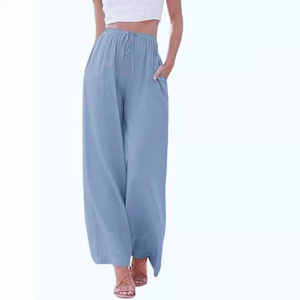 <span class=keywords><strong>Pantalon</strong></span> large décontracté en <span class=keywords><strong>lin</strong></span> pour <span class=keywords><strong>femme</strong></span> <span class=keywords><strong>grande</strong></span> <span class=keywords><strong>taille</strong></span> avec poches et cordon de serrage à <span class=keywords><strong>taille</strong></span> élastique – Collection été 2024 AliExpress pour eBay - Product Image 2