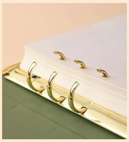 Carnet de notes A5 en cuir PU de qualité supérieure, classeur à feuilles mobiles avec logo métallique personnalisé et anneaux dorés