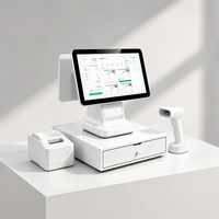Caisse enregistreuse tactile tout-en-un 15,6 pouces, processeur Intel Core I3 I5, multi-ports, machine POS de bureau pour les caisses des épiceries