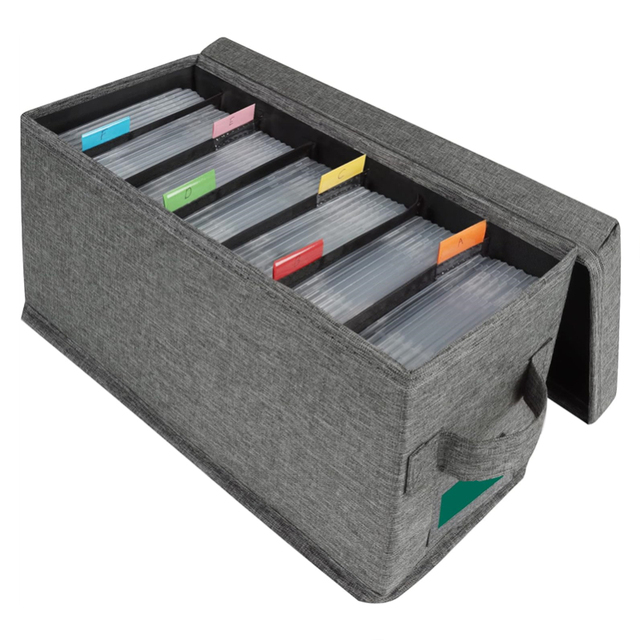 High Quality CD with Lid Storage case Durable CD case with Index Label Storage case Cationic Fabric Storage Box