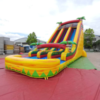 Toboggan aquatique gonflable en PVC de qualité commerciale, château gonflable, trampoline, design tropical, pour enfants, intérieur/extérieur, usage résidentiel