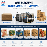 Máquina Impresora Flexográfica Automática de 4 Colores con Troqueladora Rotativa para Cajas de Cartón Corrugado