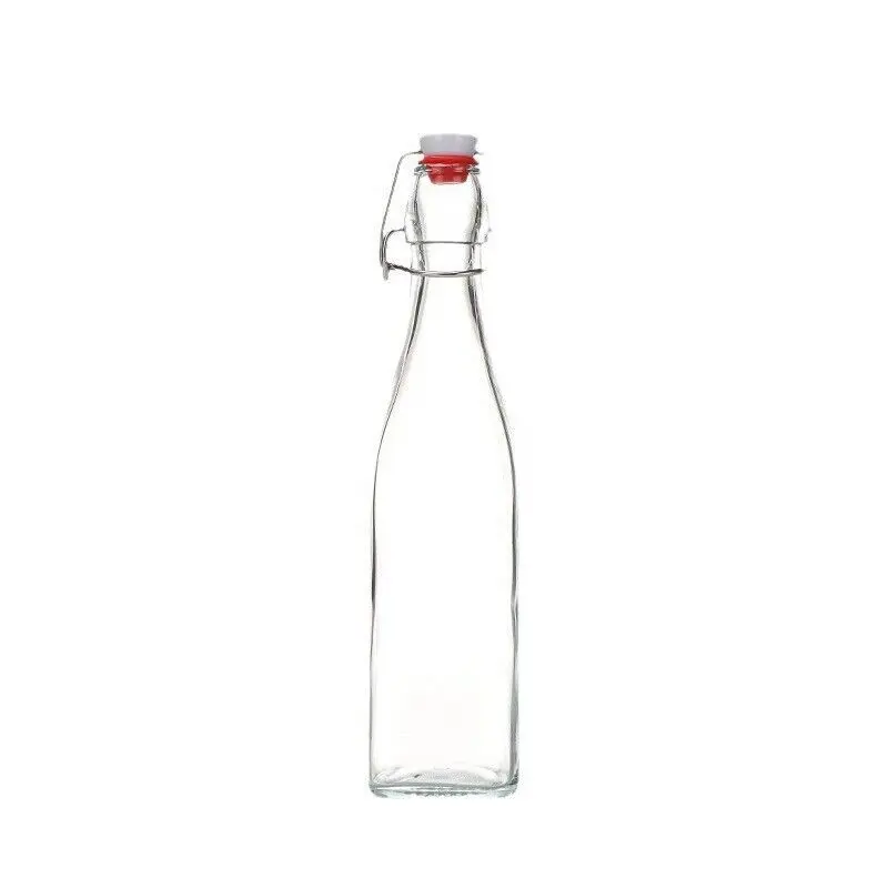 Botellas de bebidas de vidrio vacías de 750ml, botellas abatibles con tapas abatibles herméticas de goma