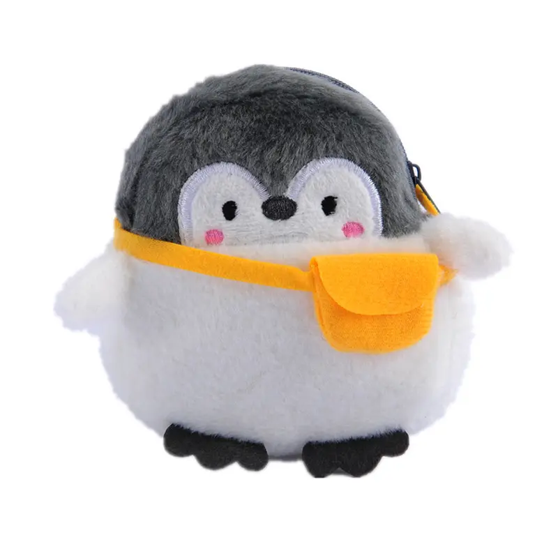 New Arrival Custom Cute Animal Plush Key Pendant Wallet Stuffed Animal Penguin Plush Coin Purse
