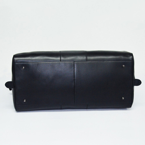 กระเป๋าเดินทางแบบนิ่มหนังแท้สีดำสำหรับผู้ชายผู้หญิง30-40L ขนาดใหญ่ทนทาน - Product Image 3