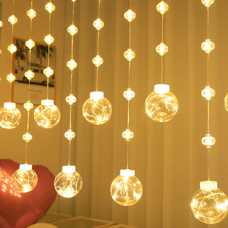 Guirlande de lumières LED Wishing Ball 3M Room Bedroom Curtain Decorative Lights Full of Star Color 3M Solar String Lights